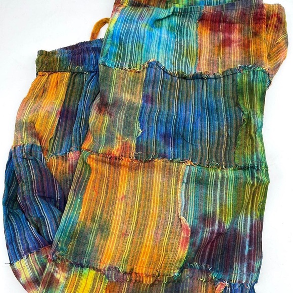 Handmade Tie Dye Boho Hippie Patchwork Long Skirt - Picture 7 of 9